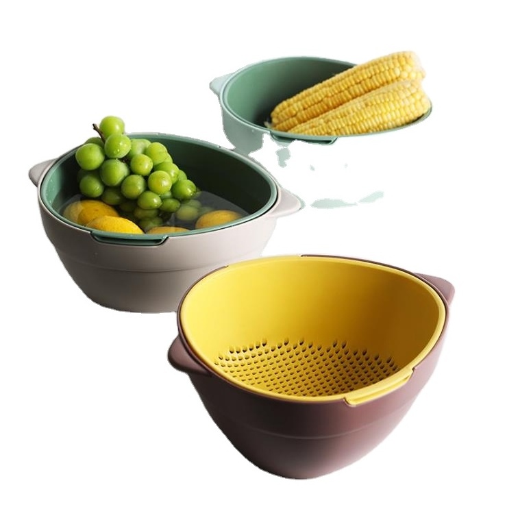 Kitchen drain basket home living room multi-purpose double fruit and vegetable basket