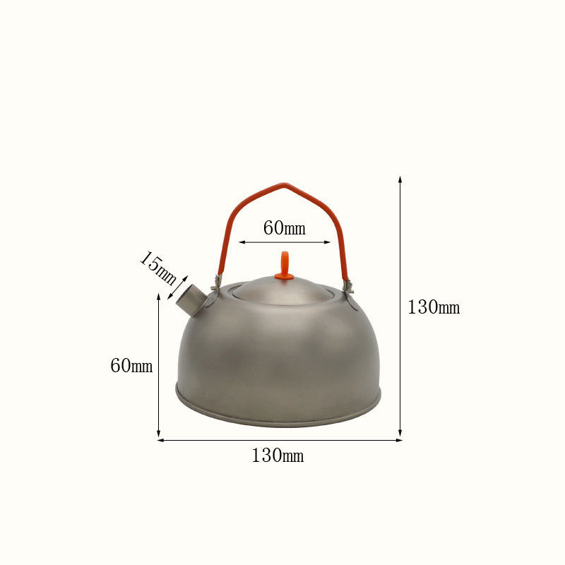 Outdoor Camping Hiking Boiling Water Coffee Tea Pot 600ml Titanium Tea Kettle