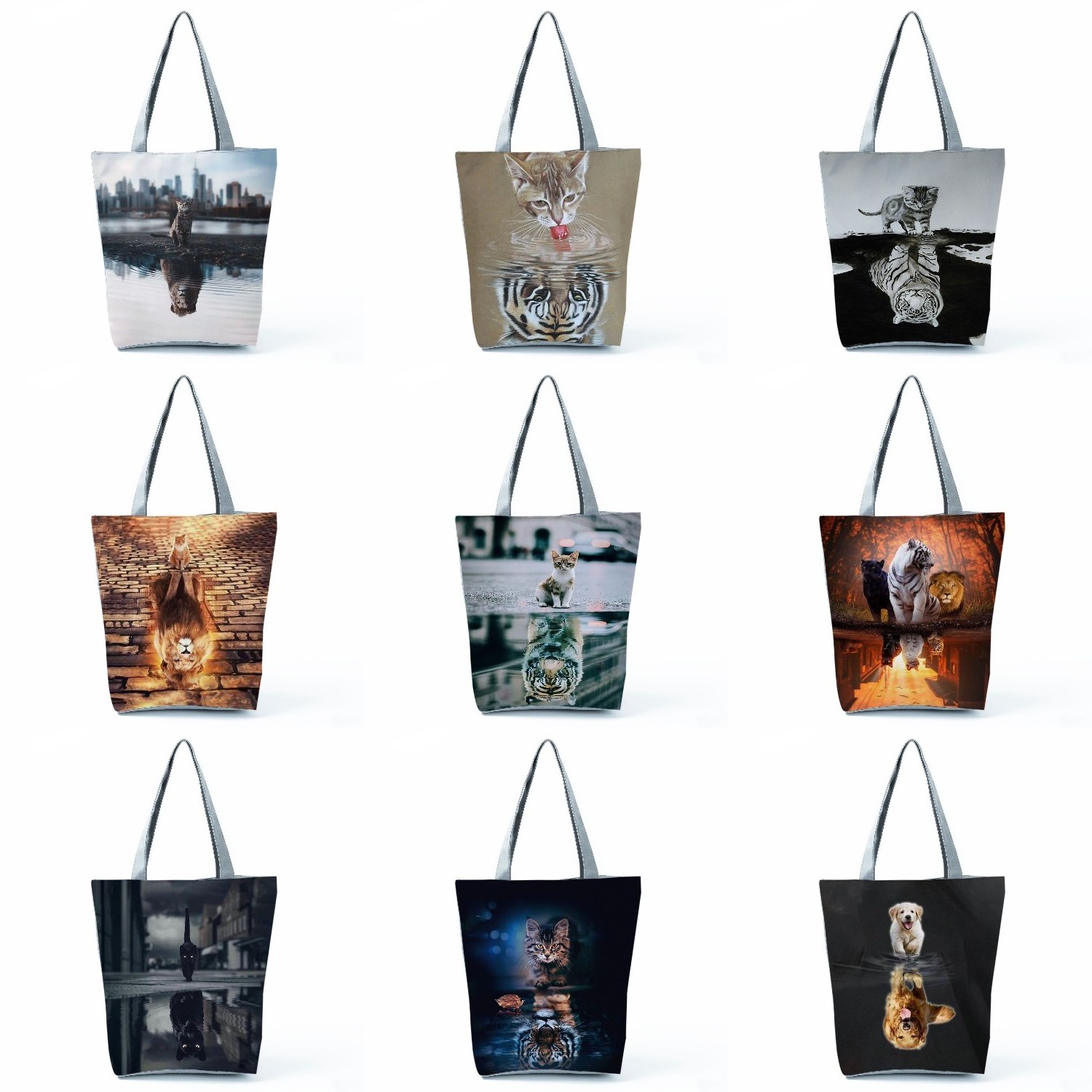 Cool Handbag for Women Animal Casual Ladies Shoulder Bag Large Capacity Fashion Design Shopper Tote Bag With Custom Printed Logo