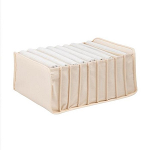 Portable Washable Visible Grid Cotton Clothes Drawer Storage Organizer For Jeans Trousers T-shirts Underwear Socks