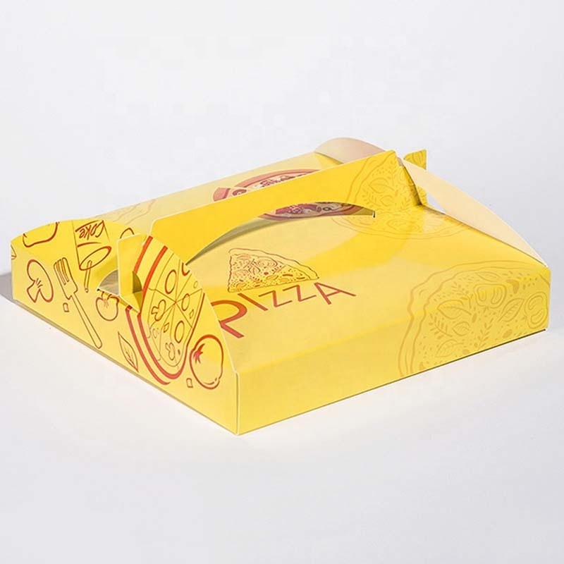 Hottest Folding Food Disposable Packaging Box Custom Printed Cheap Brown Kraft Paper Pizza Box With Window