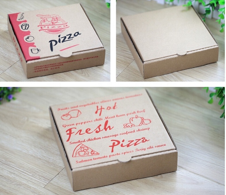 Custom printing para pizzas 9 10 11 12 14 18 Inch Burger Pizza Boxes Flute Corrugated pizza packing box