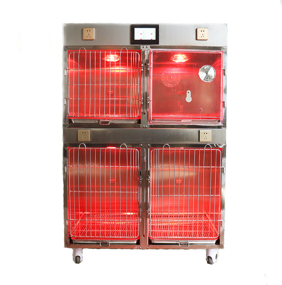 Pet hospital clinic stainless steel animal canine pet veterinary infrared  light laser oxygen physical therapy cage