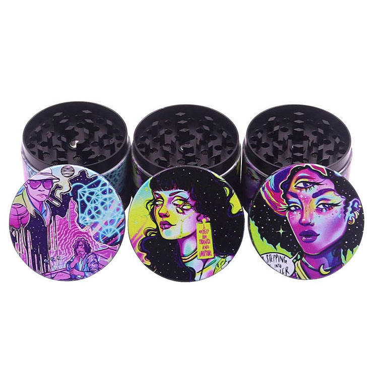 AP Girls Smoking Grinder Smoke Shop Accessories Custom Logo 50mm 4 parts Herb Grinder High Quality Tobacco Grinder