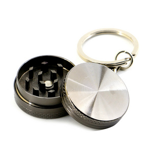 AP Factory OutletK Hot Selling Zinc Alloy Grinder 30mm 2 layer Mini Herb Grinder Keychain Tobacco Grinder Portable Grinding