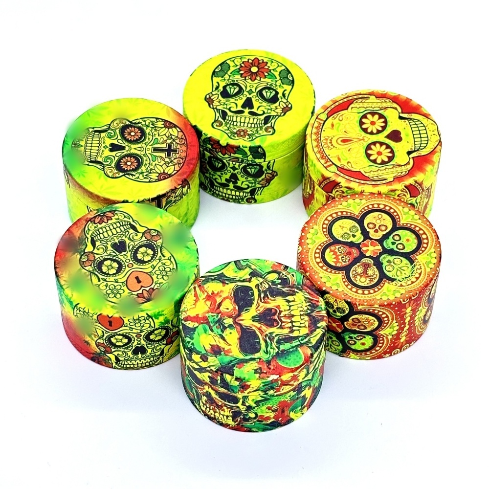 2024 Skeleton Design Glow in The Dark Herb Grinder Smoke Shop 50mm 4parts Tobacco Grinder Luminous Herb Crusher