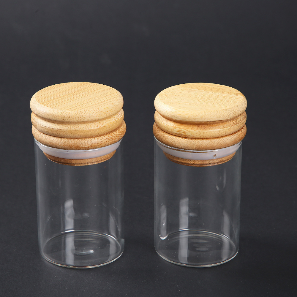 2 in 1 Multi-Function Glass Jar with Wooden Grinder 6pcs Display Box Custom Logo Zinc Alloy Tobacco Grinder with Jar