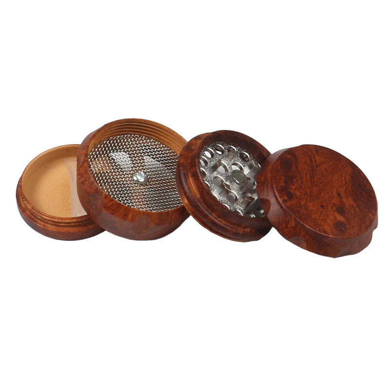 Wooden resin grinder 4-layer machine herbal grinder 40mm tobacco smoke crusher hand pollinator smoking tool