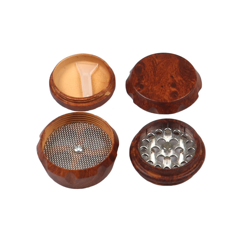 Wooden resin grinder 4-layer machine herbal grinder 40mm tobacco smoke crusher hand pollinator smoking tool