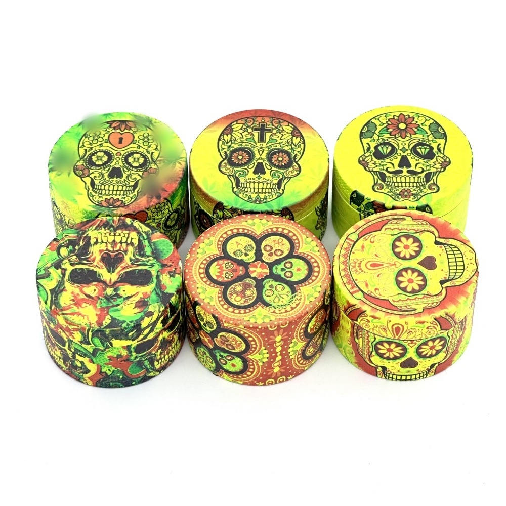 2024 Skeleton Design Glow in The Dark Herb Grinder Smoke Shop 50mm 4parts Tobacco Grinder Luminous Herb Crusher