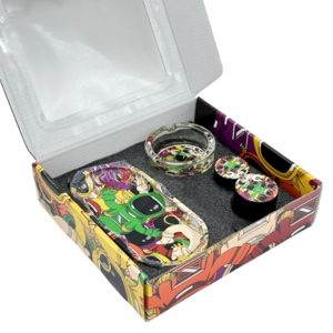 Hot Smoking Accessories Kit Custom Logo 5 in 1 OEM Portable Smoking Kit With Herb Grinder Container Tray Set