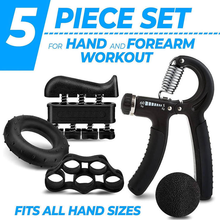 Grip five-piece suit adjustable fitness equipment hand decompression non-slip trainer finger rehabilitation grip ring