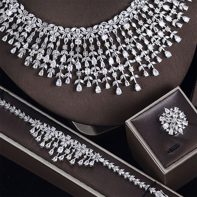 New Middle Eastern Boutique Bling Zircon Fashion Jewelry Jewelry Sets Luxury Temperament Bridal Jewelry Set for Wedding