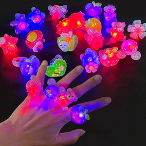 Halloween Party Jewelry Light Glowing Toys Luminous Glitter Light-up Toys Kids Led Light Up Finger Ring