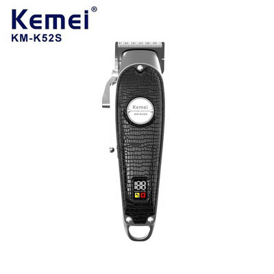 Km-K52s Professional USB LCD Black Kemei Hair Clipper Fast Rechargeable High Speed Motor Cordless Electric Hair Clipper Trimmer