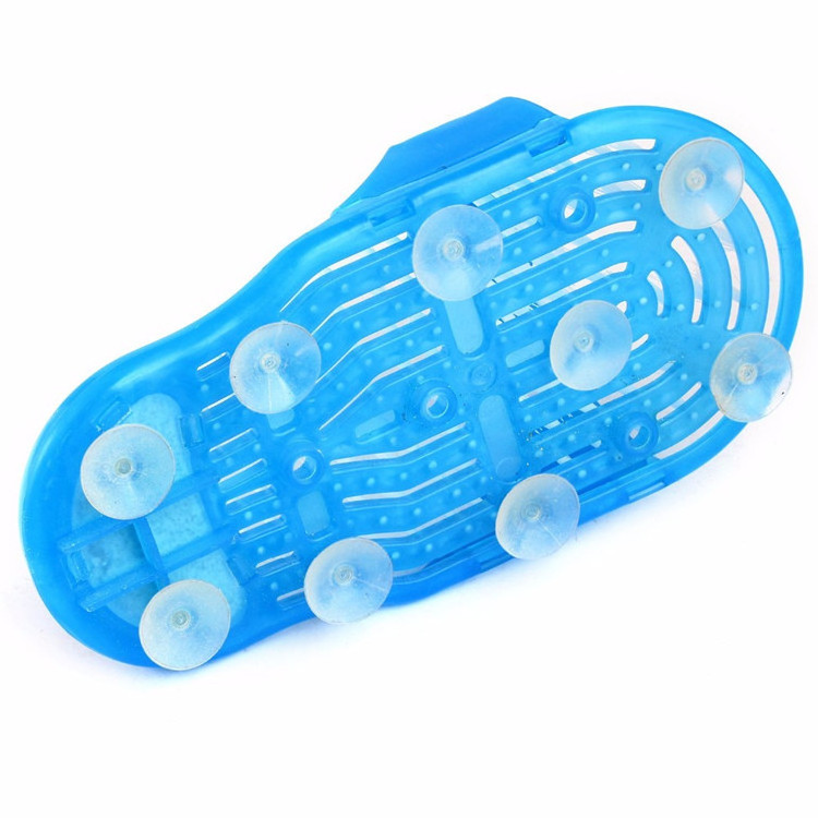 New Easy feet Easy Feet Foot Scrubber Brush Massager Shower Clean Blue Slippers