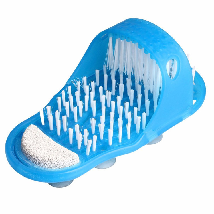 New Easy feet Easy Feet Foot Scrubber Brush Massager Shower Clean Blue Slippers