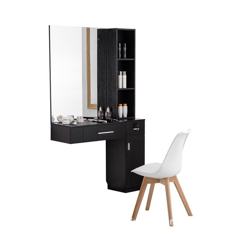 Modern hair salon equipment beauty barber single mirror station stylist station