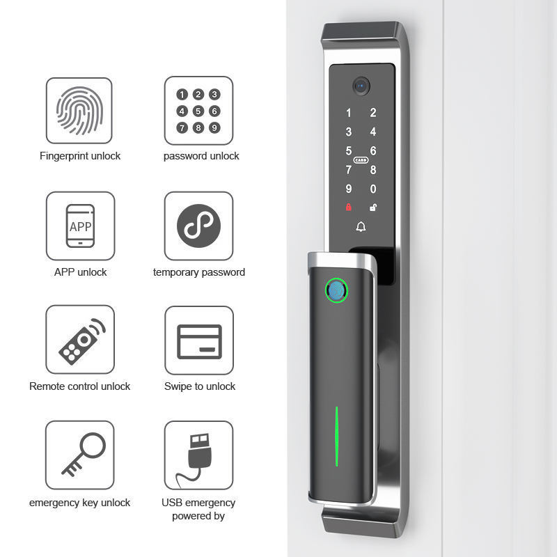 Baoxin Factory Keyless Entry Door Lock  Intelligent Smart Lock Keyless Fingerprint Rfid Door Handle Door Lock With Wifi Card