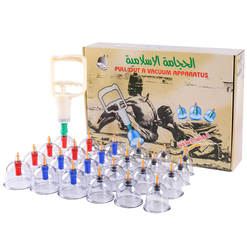 BY Chinese Medical smart cupper Vacuum Cupping machine device strong hijama suction  cupping cups  therapy massager sets 24 pcs