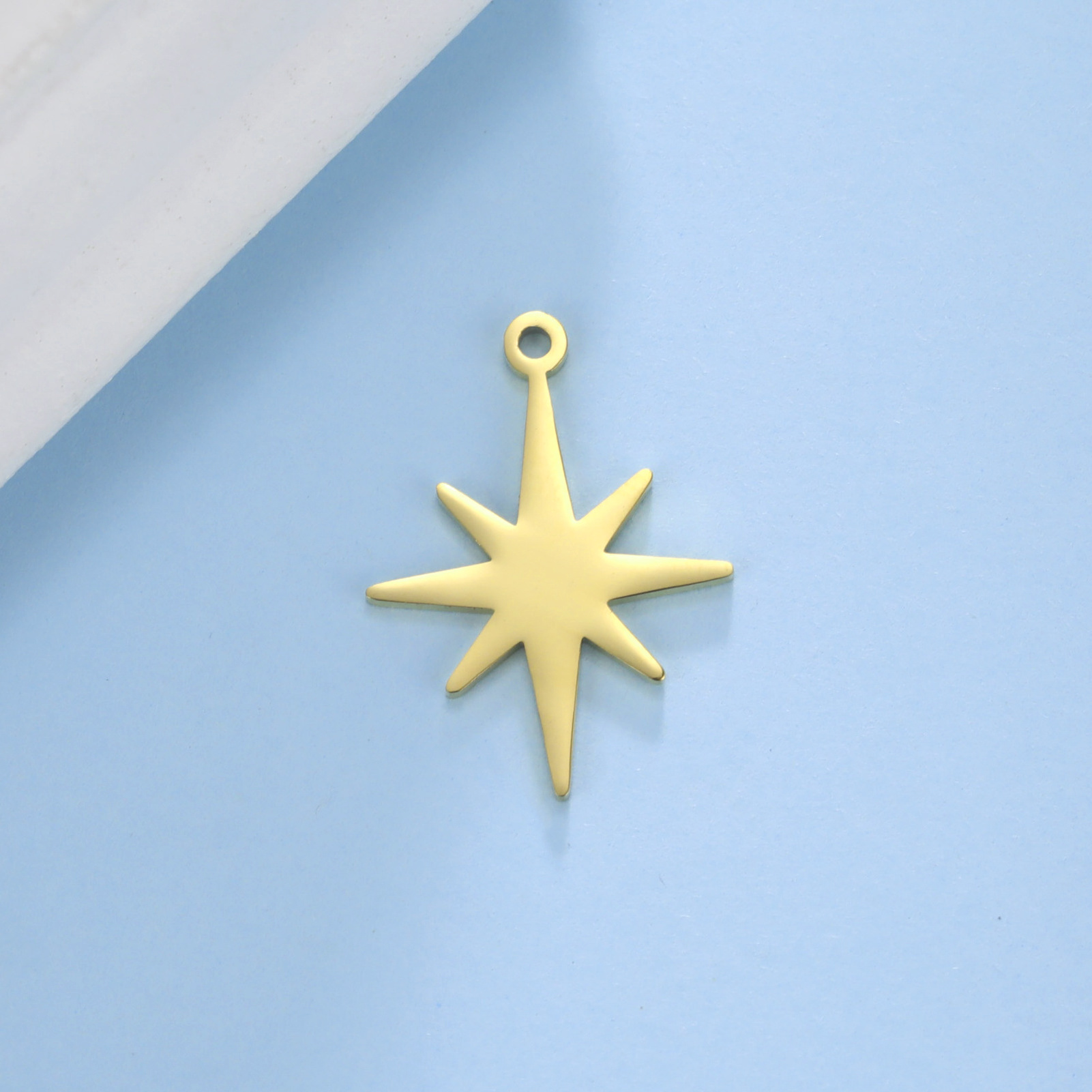 North Star Charm Stainless Steel Charms Small Pendant Necklace Accessories Jewelry Making Supplies Wholesale