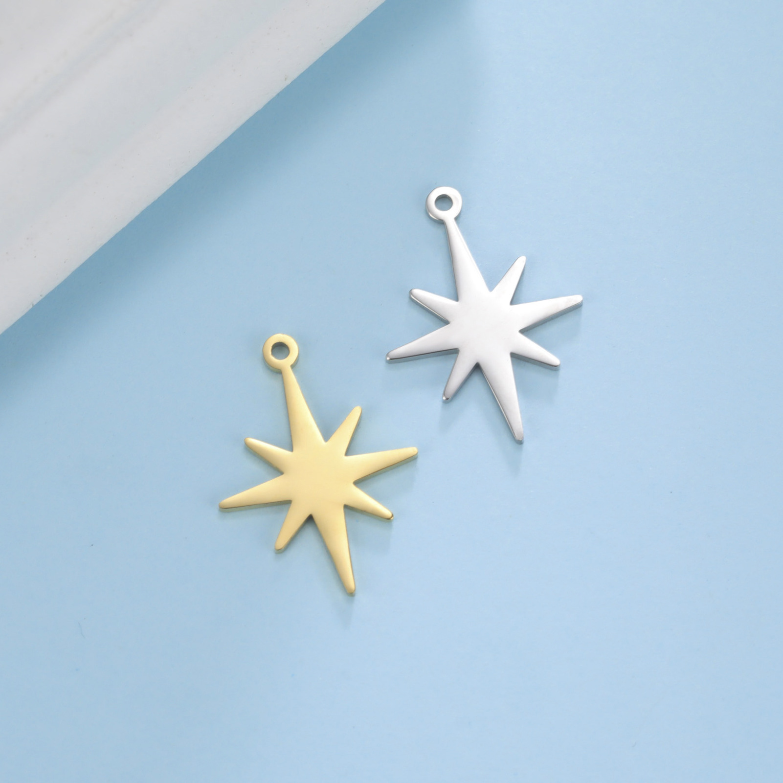 North Star Charm Stainless Steel Charms Small Pendant Necklace Accessories Jewelry Making Supplies Wholesale