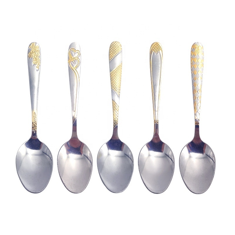 Dinner Gilded Spoon Set Tablespoons Premium Food Grade Stainless Steel Spoons Durable Metal Tablespoon Silverware Spoons Only