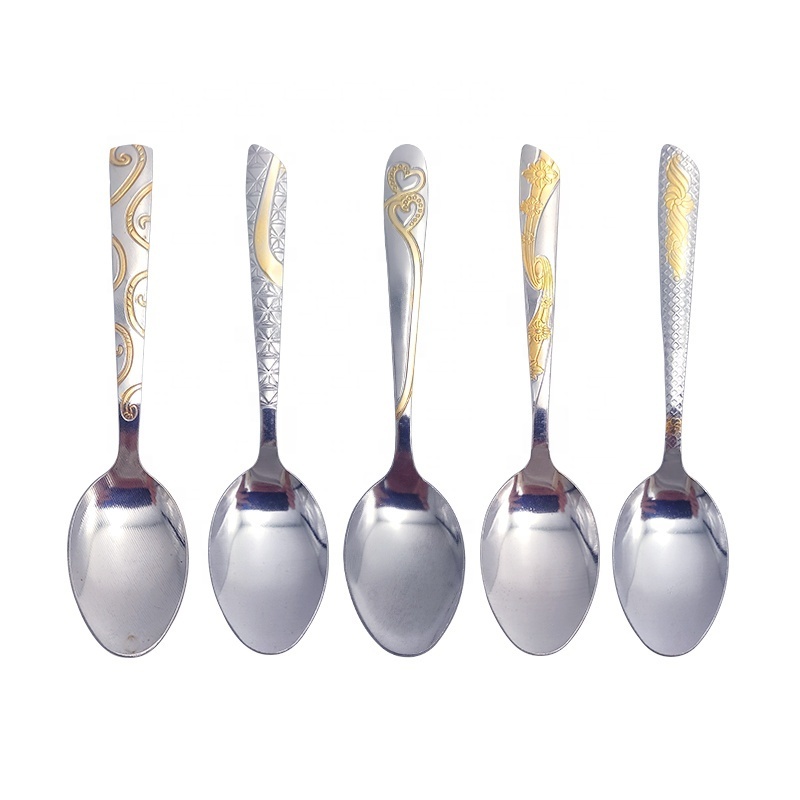 Dinner Gilded Spoon Set Tablespoons Premium Food Grade Stainless Steel Spoons Durable Metal Tablespoon Silverware Spoons Only