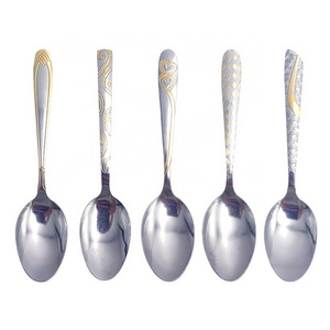 Dinner Gilded Spoon Set Tablespoons Premium Food Grade Stainless Steel Spoons Durable Metal Tablespoon Silverware Spoons Only