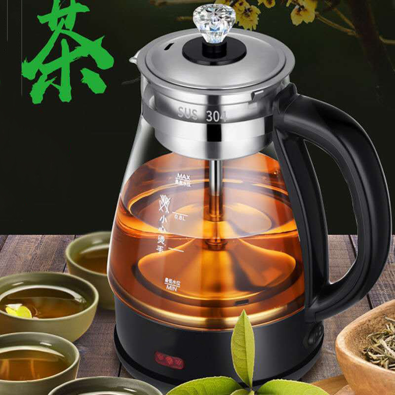 Automatic Steam Tea Brewing Machine Coffee Boiler brewing Glass Electric Kettle 1L Glass Body Tea Kettle with tea filter