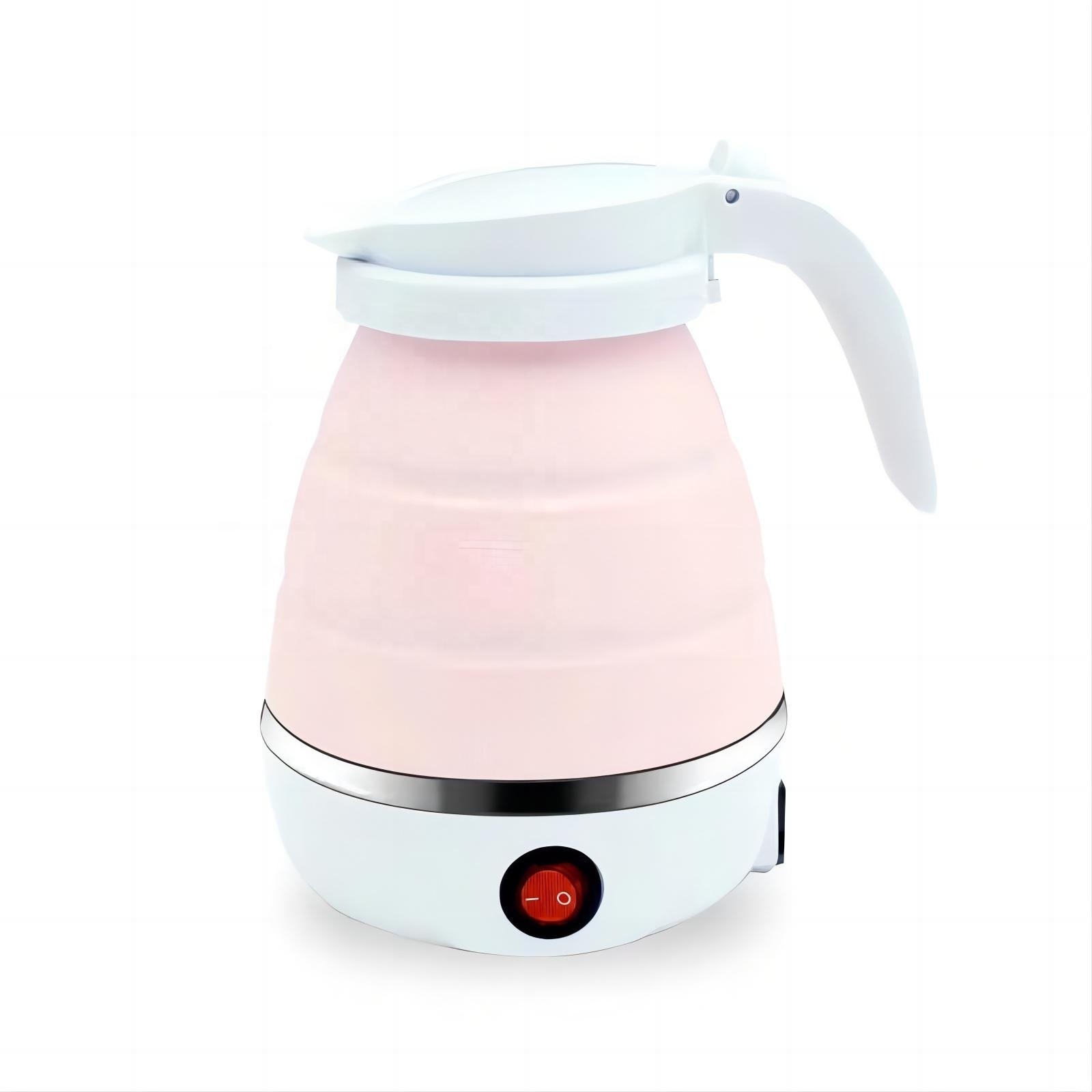 Colorful 0.6L foldable silicone electric kettle for travelling