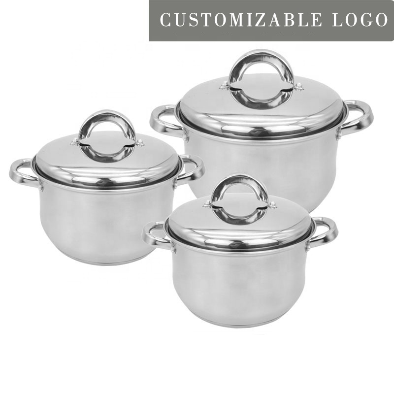 6 Pcs Stainless Steel Kitchen Casserole cooking pot set cookware set tableware Soup Pot With Lid Hotpots Sauce Pan