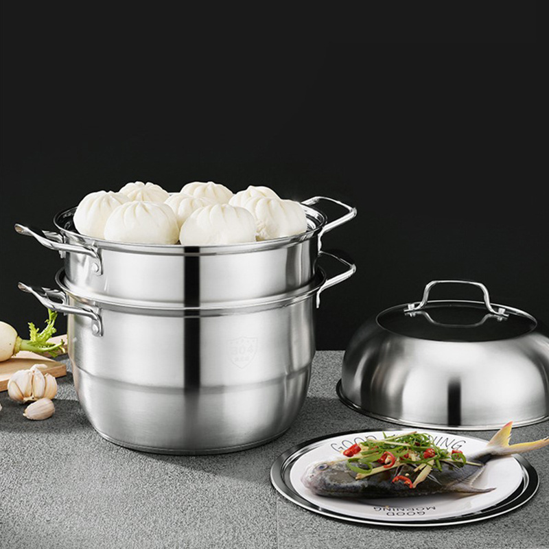 Europe Style 3Layers Cookware  steamer basket stainless steel  Pot Cookware Set Steamed buns For induction cooker gas stove