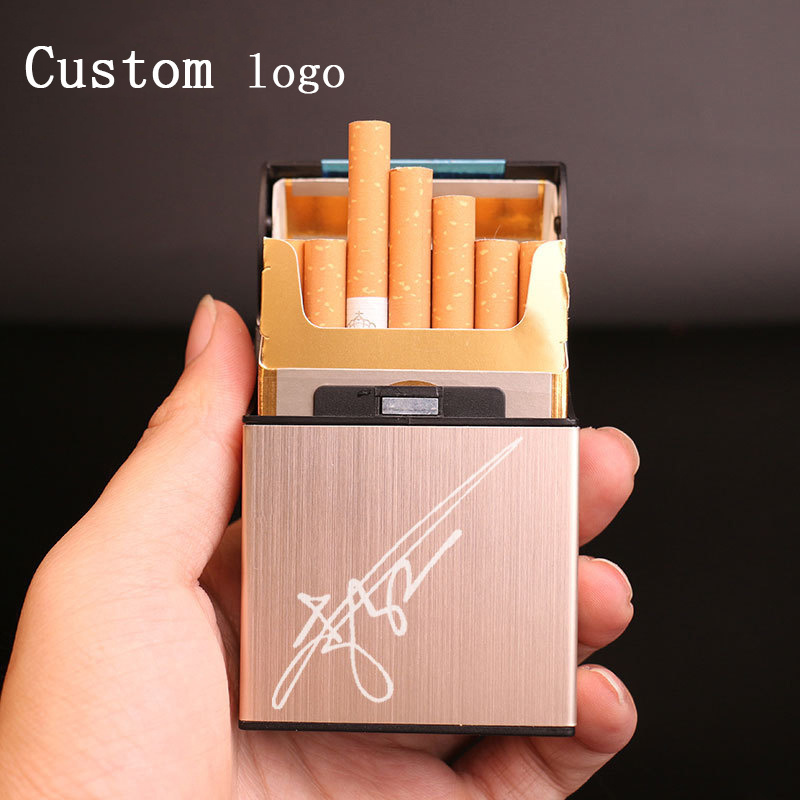 One-Hand Operate Cigarette Case, Regular or King Size, 18-20 Capacity Cigarette Storage Box