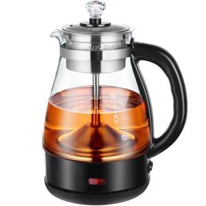 Automatic Steam Tea Brewing Machine Coffee Boiler brewing Glass Electric Kettle 1L Glass Body Tea Kettle with tea filter