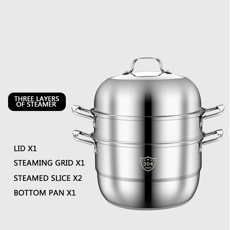 Europe Style 3Layers Cookware  steamer basket stainless steel  Pot Cookware Set Steamed buns For induction cooker gas stove