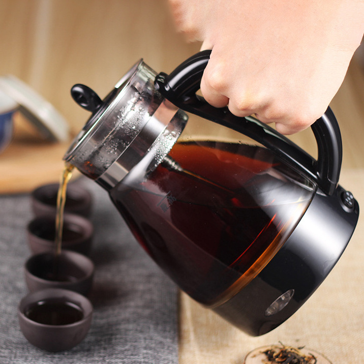 Automatic Steam Tea Brewing Machine Coffee Boiler brewing Glass Electric Kettle 1L Glass Body Tea Kettle with tea filter