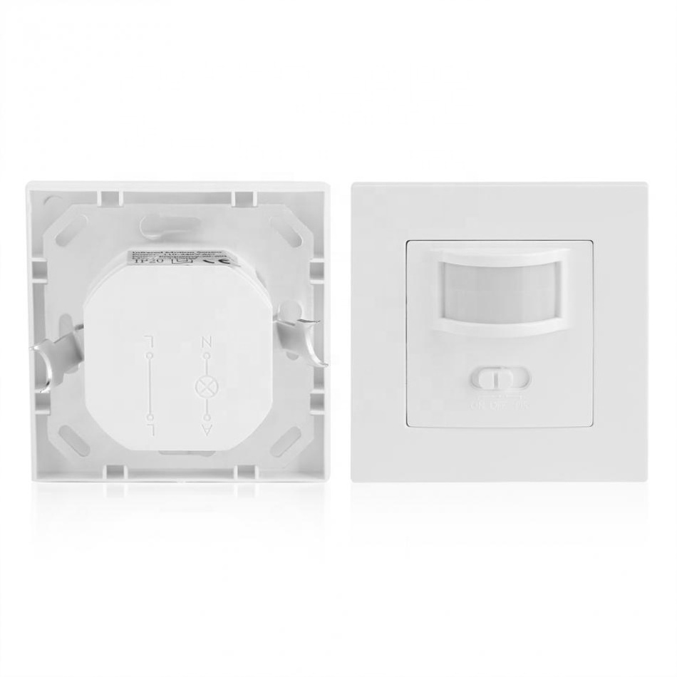 AC110-240V PIR Infrared Motion Sensor Wall Mounted Sensor Motion Light Switch ON/OFF Automatic Recessed For LED Lights