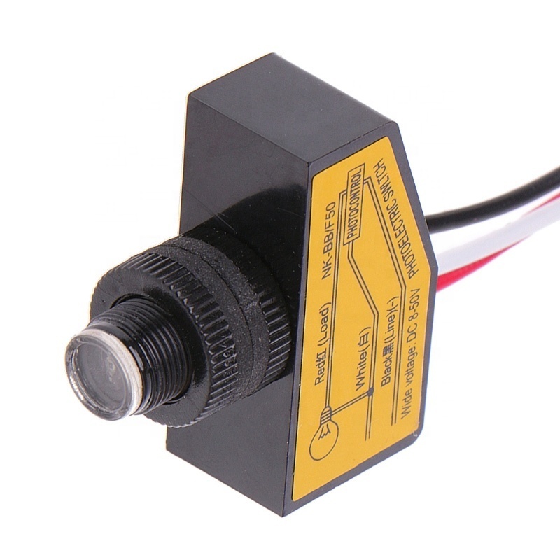 Automatic Light Sensor DC12V 24V 36V 48V Photo Control Dusk To Dawn Photocell Switch DC8V-50V