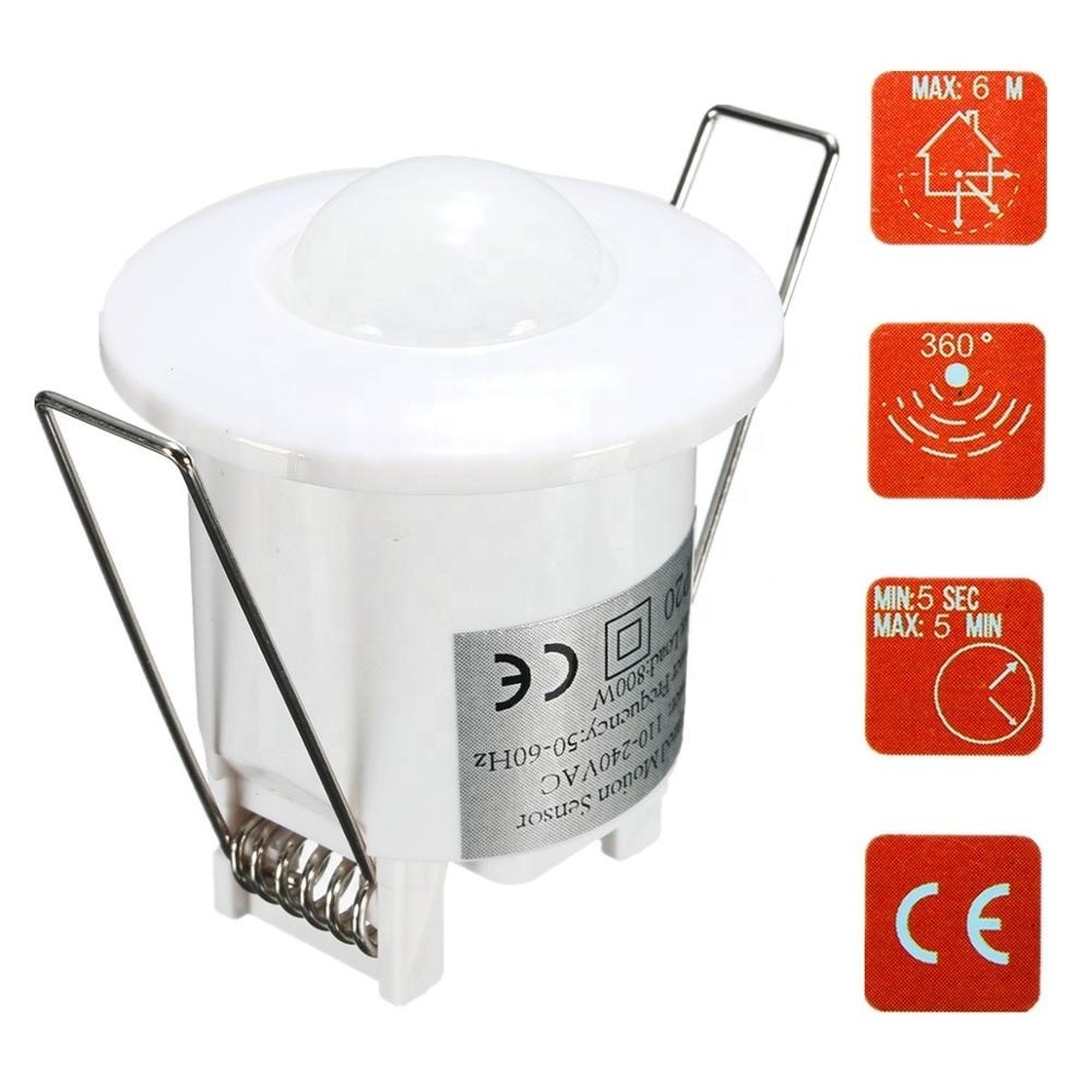 Outdoor Ceiling Mounted Motion Detector, 360 Degree Pir Motion Sensor With Light Sensor