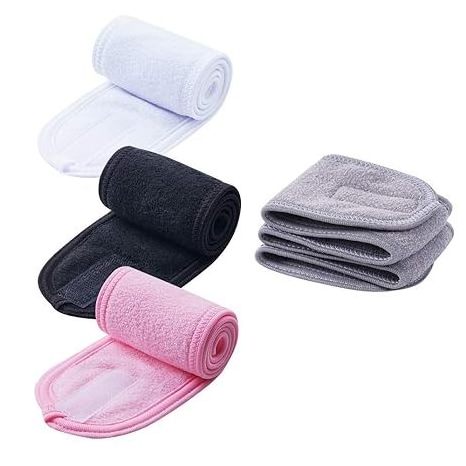 Wholesale Facial Spa Headbands Makeup Shower Bath Wrap Sport Headband Terry Cloth Stretch Towel with Magic Tape