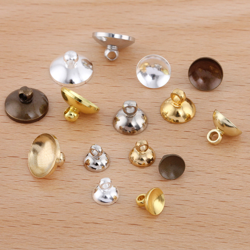 VINTAGE HOLLOW GLASS BALL BEADS Hanging BEAD CAP For Jewelry Making Q07503