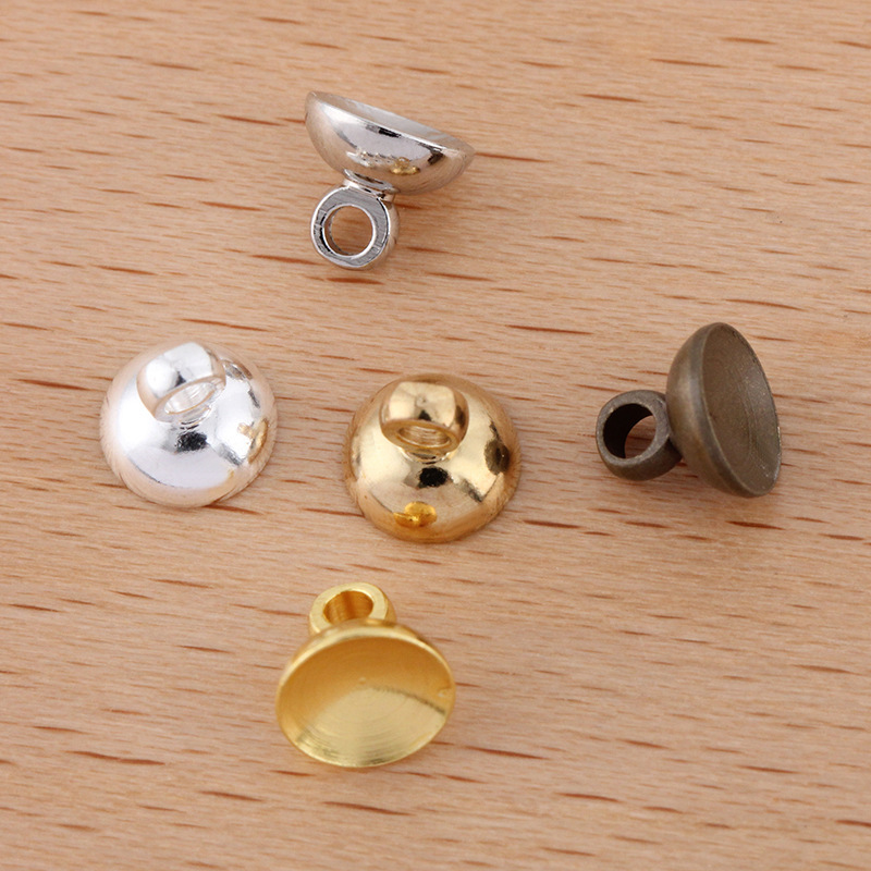 VINTAGE HOLLOW GLASS BALL BEADS Hanging BEAD CAP For Jewelry Making Q07503