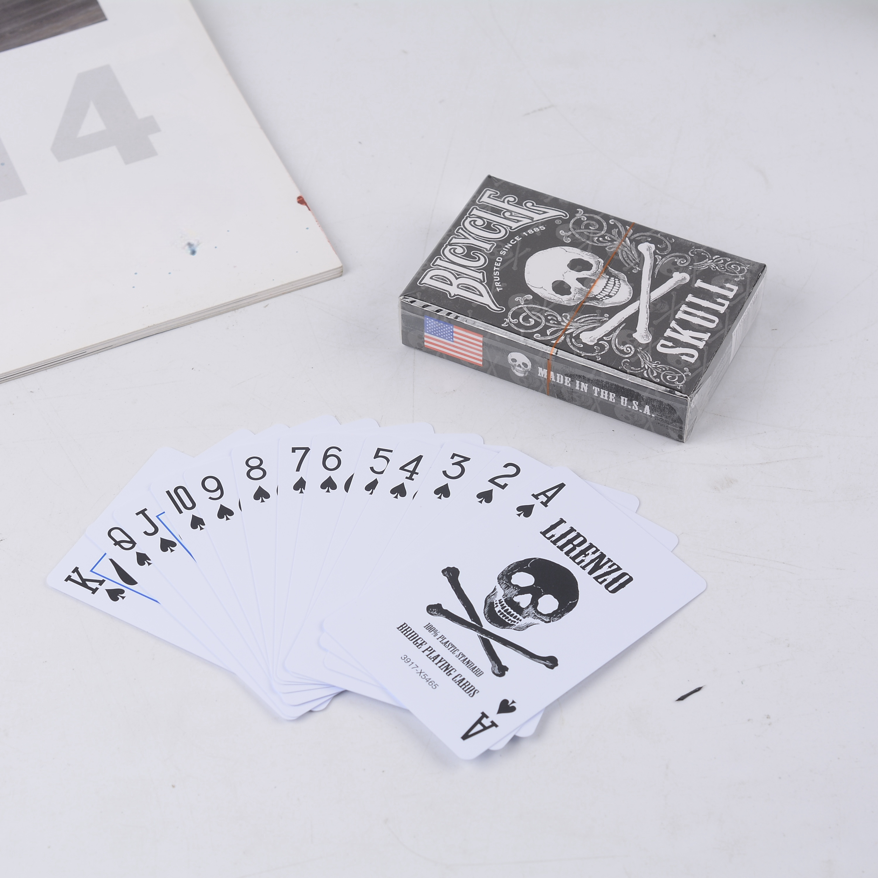 Bicycle SKULLs Plastic 30mm Playing Cards Magician Rider Back Standard Decks Index T shape Premium Playing Cards Poker Cards