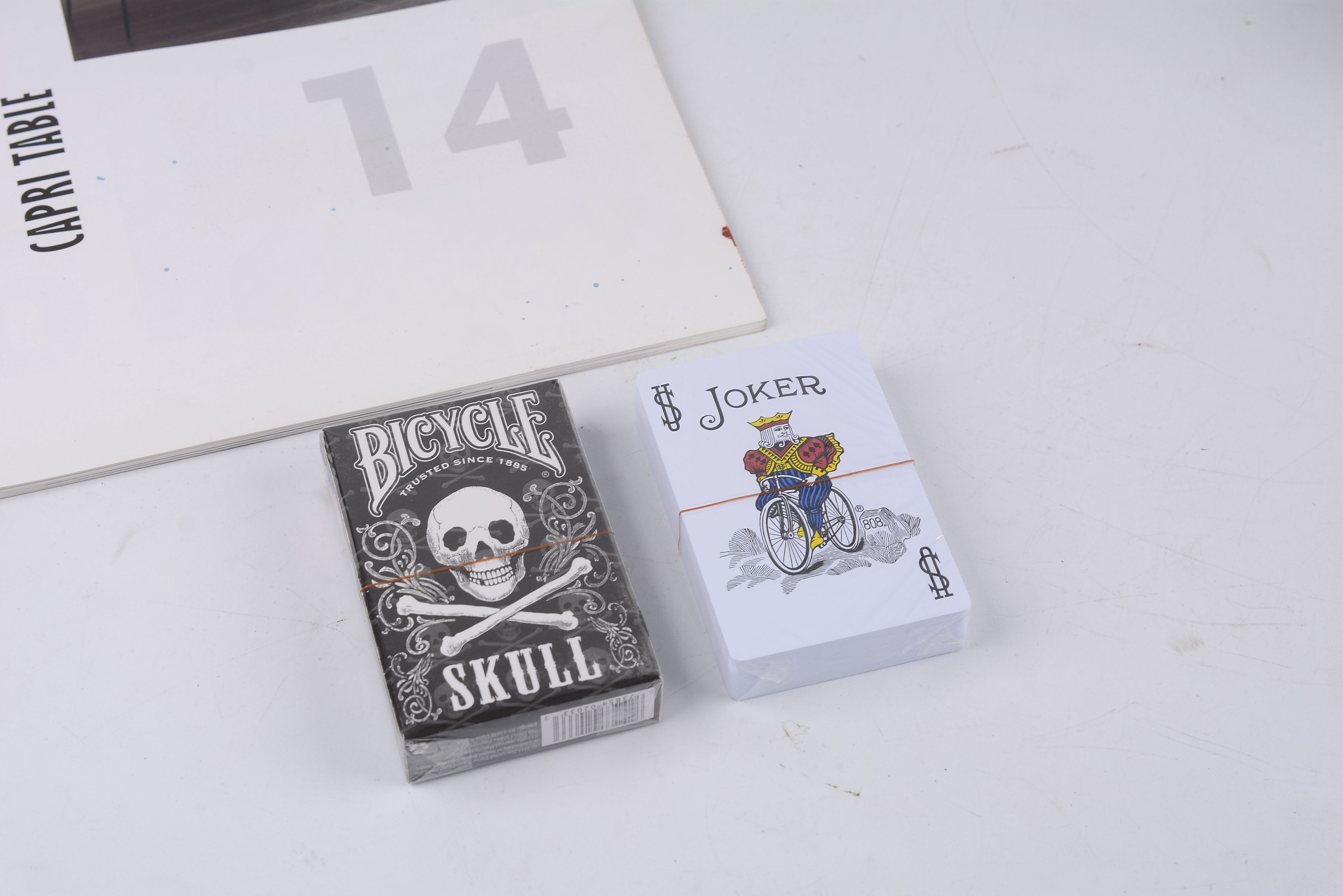 Bicycle SKULLs Plastic 30mm Playing Cards Magician Rider Back Standard Decks Index T shape Premium Playing Cards Poker Cards