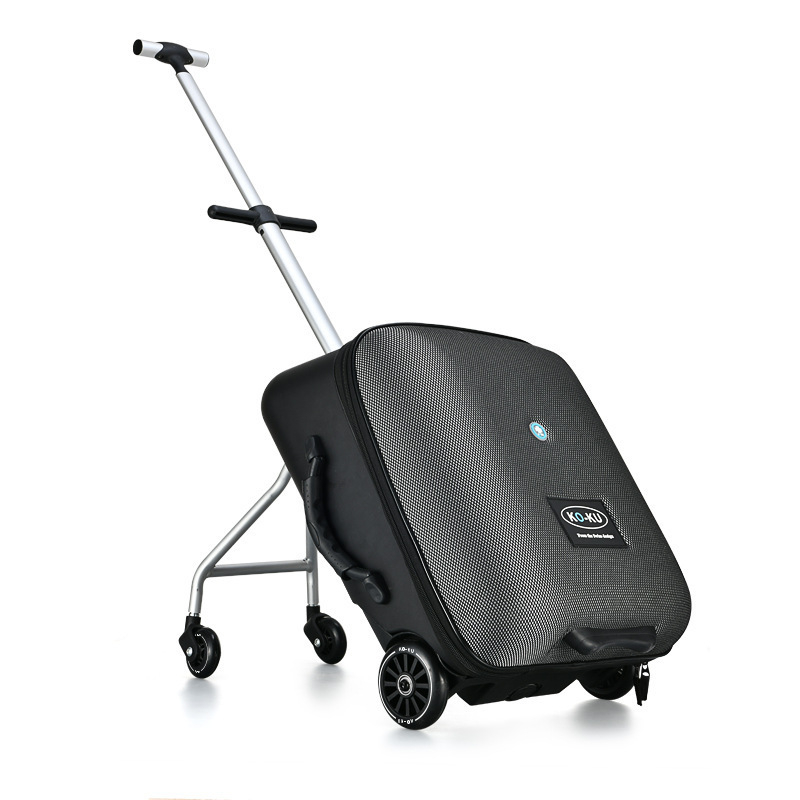 Aluminum Travel Trolley Bag Scooter Kid Suitcase on Wheels Rolling Luggage Small Gift Cute Carry on Trolley Luggage Bag