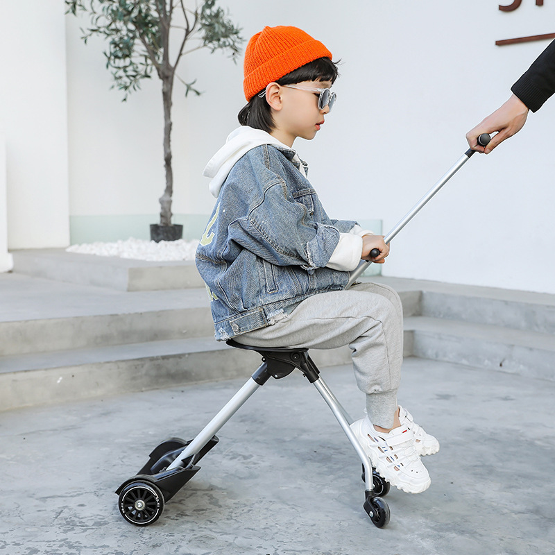 Aluminum Travel Trolley Bag Scooter Kid Suitcase on Wheels Rolling Luggage Small Gift Cute Carry on Trolley Luggage Bag