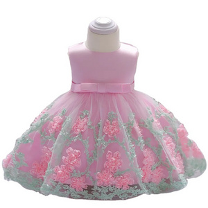 MQATZ Hot Selling Pretty Baby Frock 12 Month 1 Year Old Girl Clothes First Birthday Cute Flower Party Dress