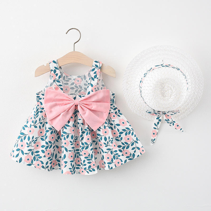 Baby Girls Dress Summer Princess Dress Baby Clothes Print Sleeveless Cotton Beach Dresses Hot Sale