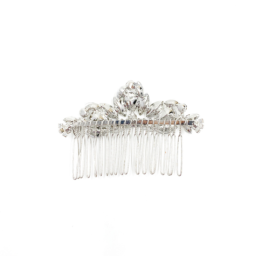 Crystal Wedding Hair Accessories  Silver Hair Women Jewelry Glass Rhinestone Princess Hair Combs